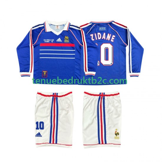 Thuisshirt Retro Frankrijk ZINANE 10 Voetbalteneu Kinderen 1998 L-S