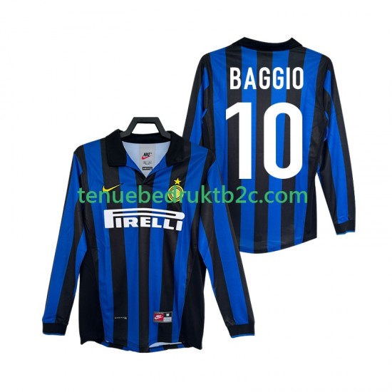 Thuisshirt Retro Inter Milan BAGGIO 10 Mannen 1998 1999 L-S