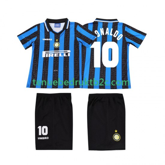 Thuisshirt Retro Inter Milan Ronaldo 10 1997 Voetbalteneu Kinderen 1998 S-S