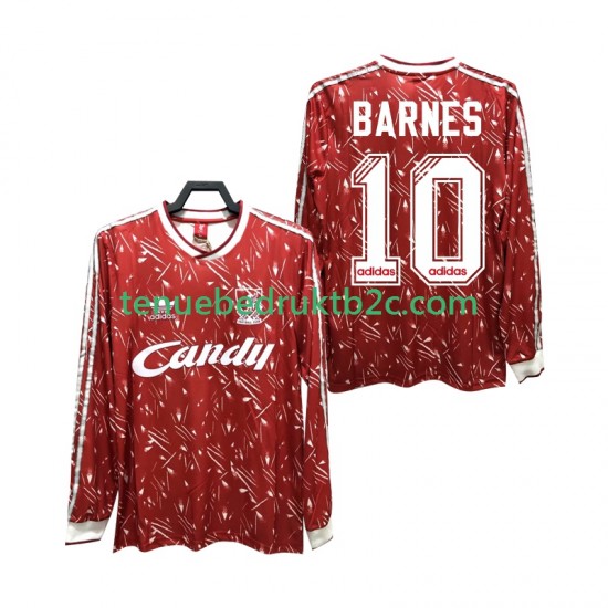 Thuisshirt Retro Liverpool BARNES 10 1989 1991 Mannen L-S