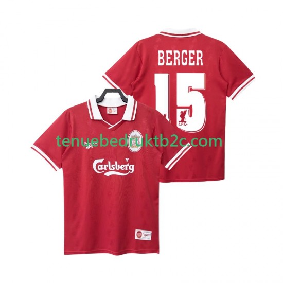 Thuisshirt Retro Liverpool BERGER 15 1996 Mannen 1998 S-S