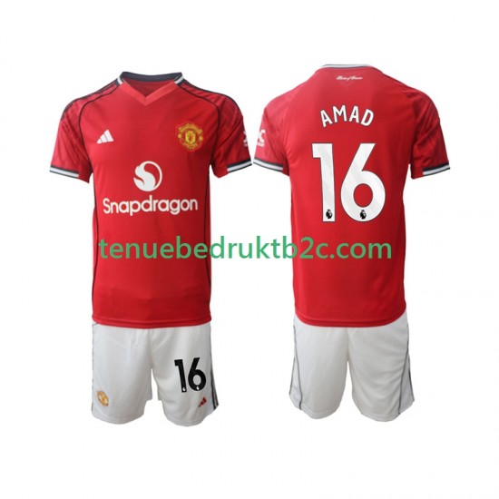 Thuisshirt Manchester United Amad Diallo 16 Voetbalteneu Kinderen 2025-26 S-S