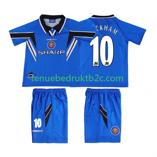 3de shirt Retro Manchester United BECKHAM 10 1996 Voetbalteneu Kinderen 1998 S-S