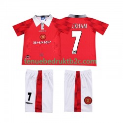 Thuisshirt Retro Manchester United BECKHAM 7 1996 1997 Voetbalteneu Kinderen S-S