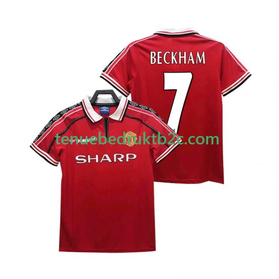 Thuisshirt Retro Manchester United BECKHAM 7 Mannen 1998 1999 S-S