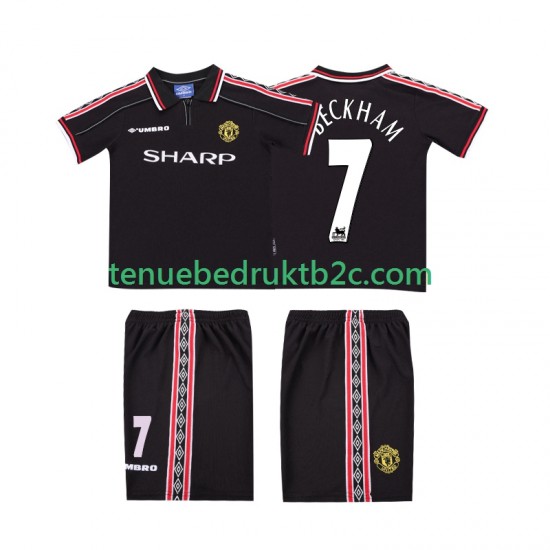 Uitshirt Retro Manchester United Beckham 7 Voetbalteneu Kinderen 1998 1999 S-S