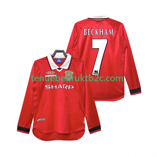 Thuisshirt Retro Manchester United Beckham 7 2000 Mannen 1999 L-S