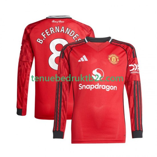 Thuisshirt Manchester United Bruno Fernandes 8 Mannen 2025-26 L-S
