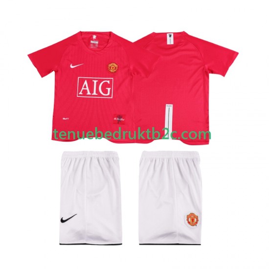 Thuisshirt Retro Manchester United Premier League 2007 Voetbalteneu Kinderen 2008 S-S