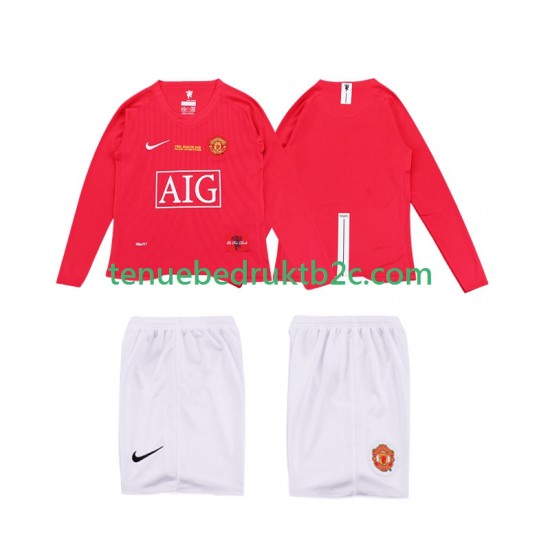 Thuisshirt Retro Manchester United Premier League 2009 Voetbalteneu Kinderen 2008 L-S