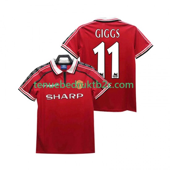 Thuisshirt Retro Manchester United GIGGS 11 Mannen 1998 1999 S-S
