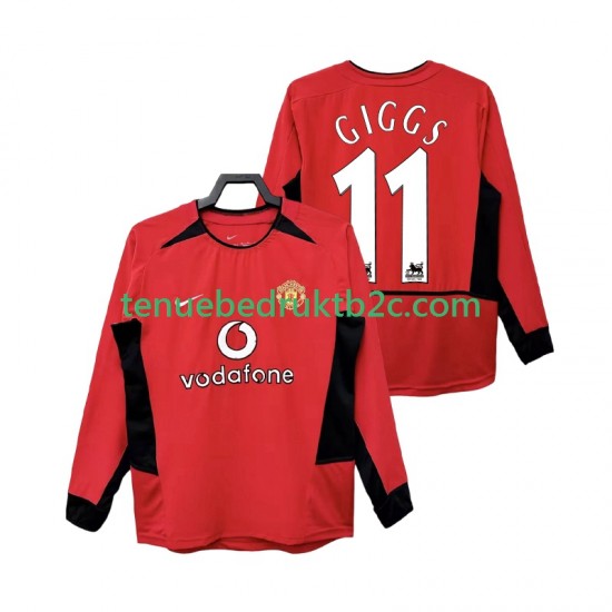 Thuisshirt Retro Manchester United GIGGS 11 Mannen 2004 2002 L-S