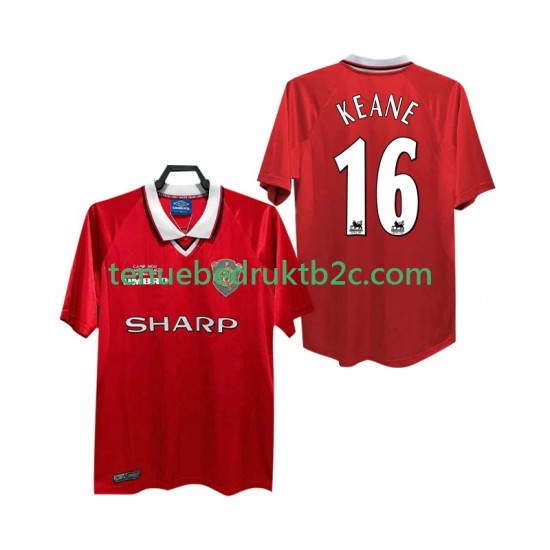 Thuisshirt Retro Manchester United Keane 16 2000 Mannen 1999 S-S