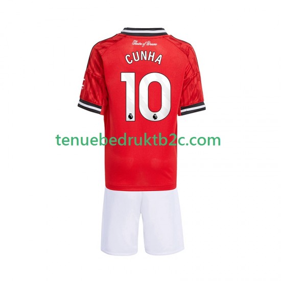 Thuisshirt Manchester United Matheus Cunha 10 Voetbalteneu Kinderen 2025-26 S-S
