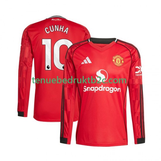 Thuisshirt Manchester United Matheus Cunha 10 Mannen 2025-26 L-S