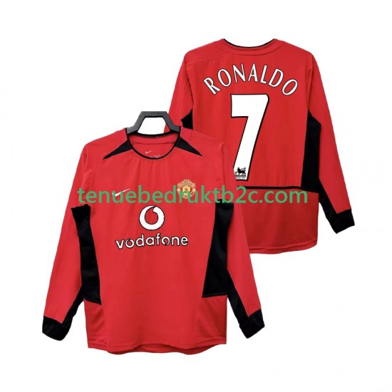 Thuisshirt Retro Manchester United RONALDO 7 Mannen 2004 2002 L-S