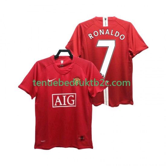 Thuisshirt Retro Manchester United RONALDO 7 Premier League 2007 Mannen 2008 S-S