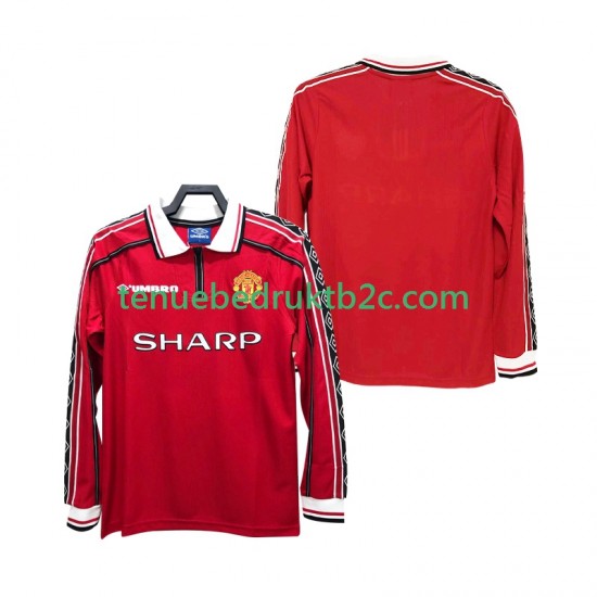 Thuisshirt Retro Manchester United Mannen 1998 1999 L-S