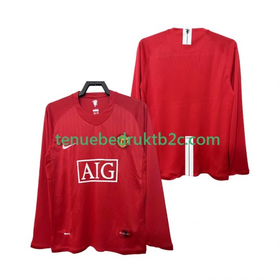 Thuisshirt Retro Manchester United 2007 Mannen 2008 L-S