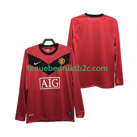 Thuisshirt Retro Manchester United 2009 Mannen 2010 L-S