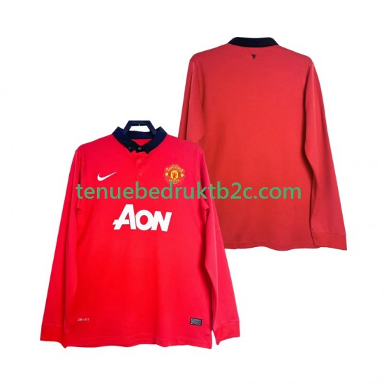 Thuisshirt Retro Manchester United 2013 2014 Mannen L-S