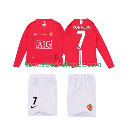 Thuisshirt Retro Manchester United Ronaldo 7 Premier League 2009 Voetbalteneu Kinderen 2008 L-S