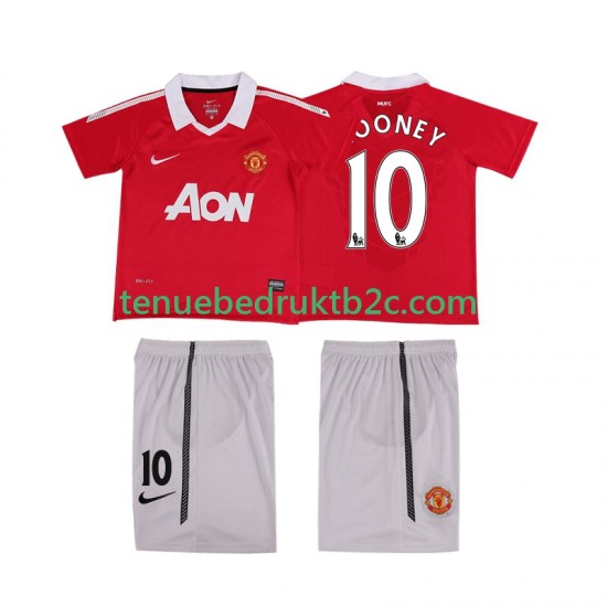 Thuisshirt Retro Manchester United Rooney 10 Voetbalteneu Kinderen 2011 2010 S-S