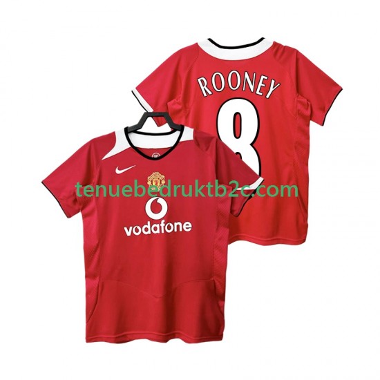 Thuisshirt Retro Manchester United Rooney 8 2005 Mannen 2006 S-S