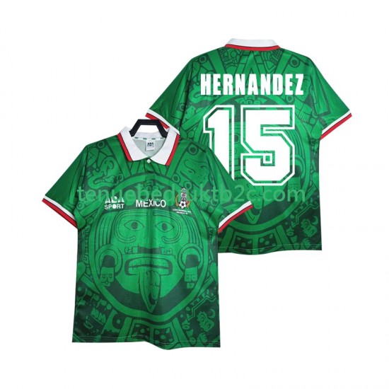 Thuisshirt Retro Mexico HERNANDEZ 15 Mannen 1998 S-S