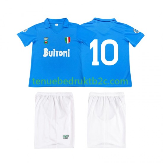 Thuisshirt Retro Napoli 10 1987 1988 Voetbalteneu Kinderen S-S