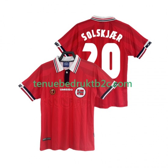 Thuisshirt Retro Noorwegen SOLSKJAER 20 Mannen 1998 S-S