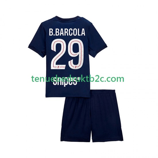 Thuisshirt Paris Saint-Germain Bradley Barcola 29 Voetbalteneu Kinderen 2025-26 S-S
