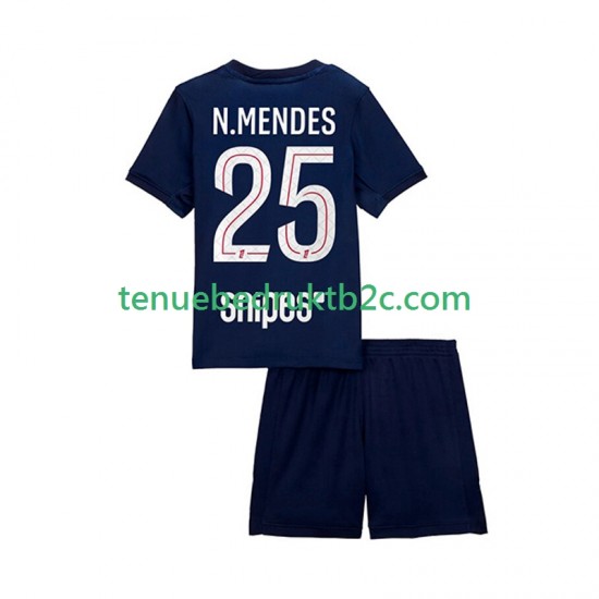 Thuisshirt Paris Saint-Germain Nuno Mendes 25 Voetbalteneu Kinderen 2025-26 S-S