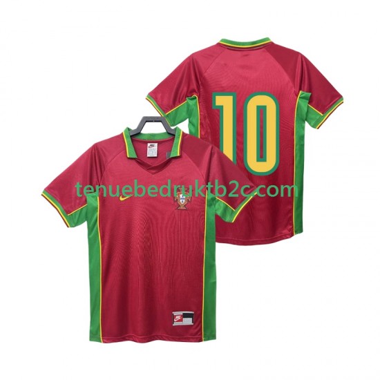 Thuisshirt Retro Portugal 10 Mannen 1998 S-S