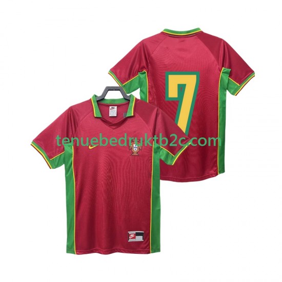 Thuisshirt Retro Portugal 7 Mannen 1998 S-S