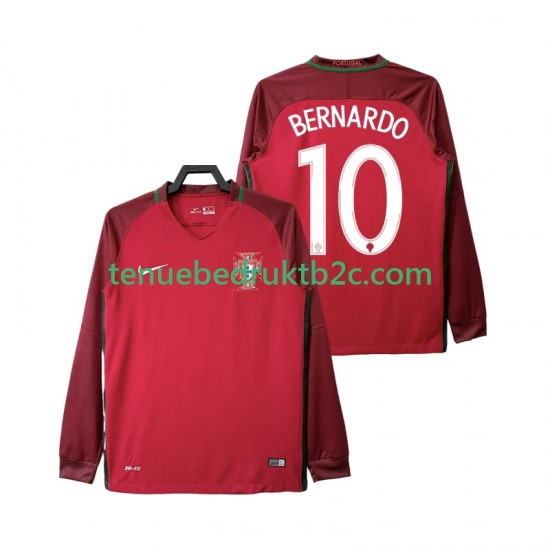 Thuisshirt Retro Portugal BERNARDO 10 2016 Mannen L-S