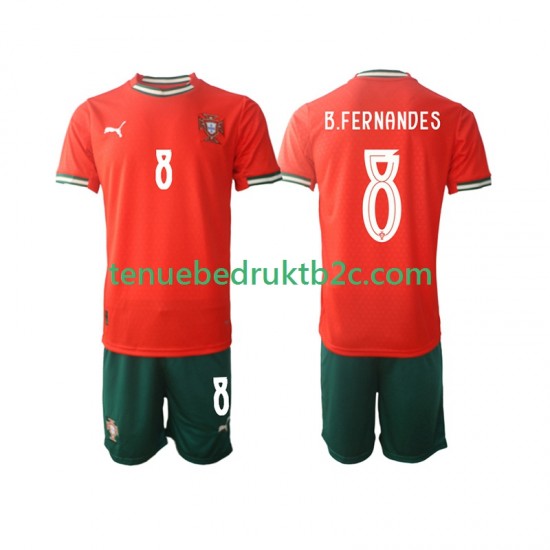 Thuisshirt Portugal Bruno Fernandes 8 Voetbalteneu Kinderen 2025-26 S-S