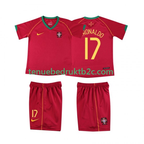 Thuisshirt Retro Portugal Cristiano Ronaldo 17 Voetbalteneu Kinderen 2006 S-S