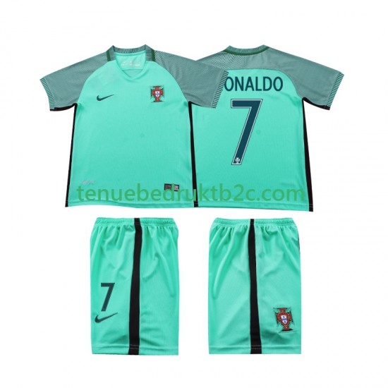 Uitshirt Retro Portugal Cristiano Ronaldo 7 2016 Voetbalteneu Kinderen S-S