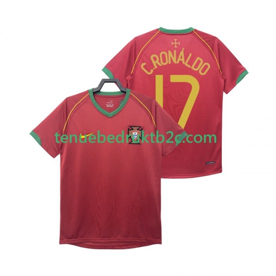 Thuisshirt Retro Portugal Crstiano Ronaldo 17 Mannen 2006 S-S