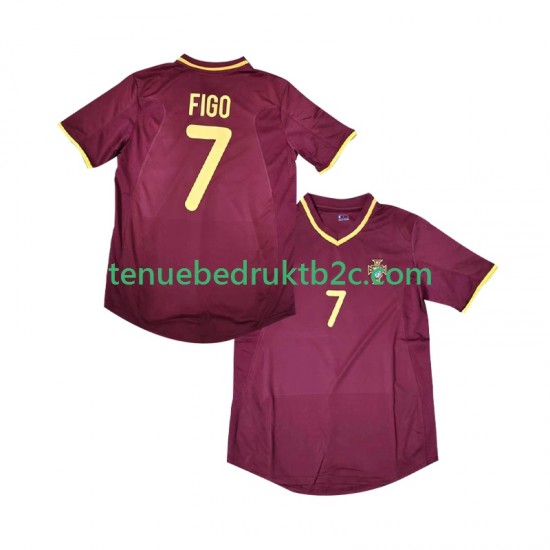Thuisshirt Retro Portugal Figo 7 2000 Mannen S-S