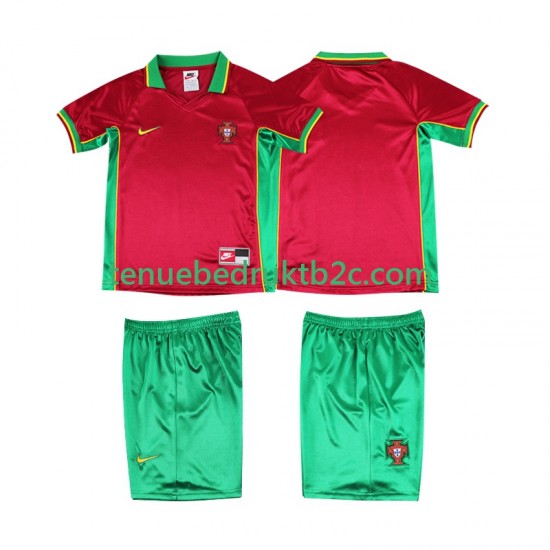 Thuisshirt Retro Portugal Voetbalteneu Kinderen 1998 S-S