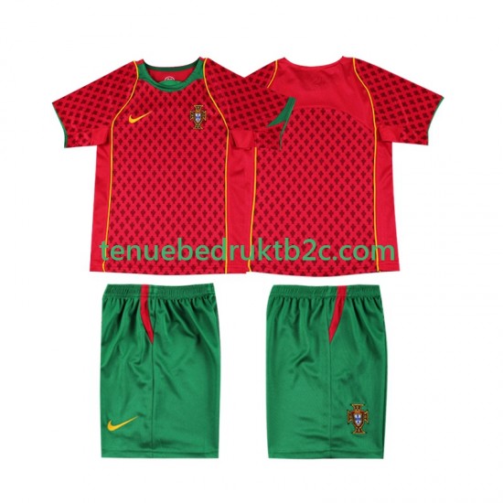 Thuisshirt Retro Portugal Voetbalteneu Kinderen 2004 S-S