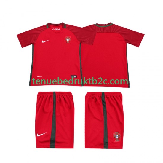 Thuisshirt Retro Portugal 2016 Voetbalteneu Kinderen S-S