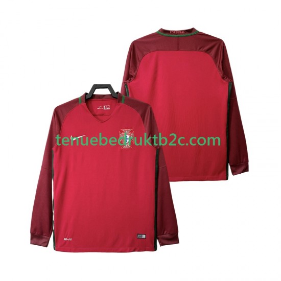 Thuisshirt Retro Portugal 2016 Mannen L-S