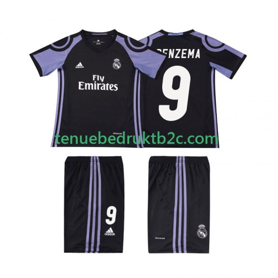 3de shirt Retro Real Madrid BENZEMA 9 2016 2017 Voetbalteneu Kinderen S-S