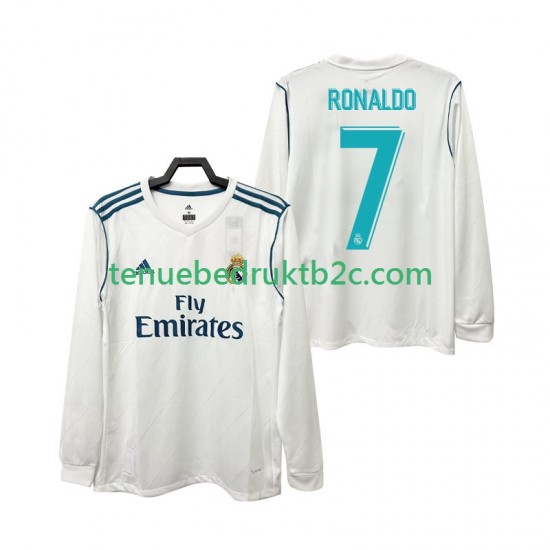 Thuisshirt Retro Real Madrid CRISTIANO RONALDO 7 2017 2018 Mannen L-S