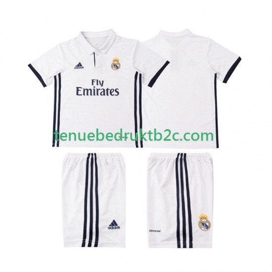 Thuisshirt Retro Real Madrid 2016 2017 Voetbalteneu Kinderen S-S
