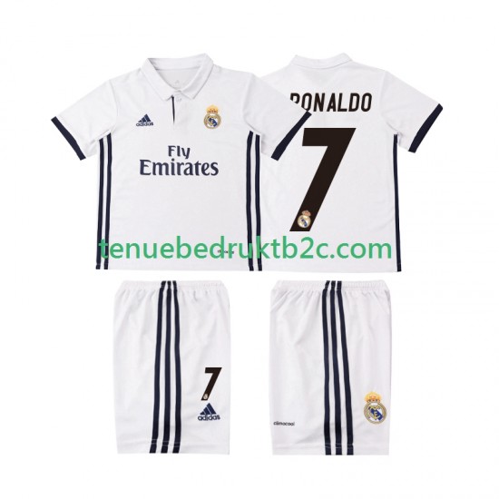 Thuisshirt Retro Real Madrid Cristiano Ronaldo 7 2016 2017 Voetbalteneu Kinderen S-S