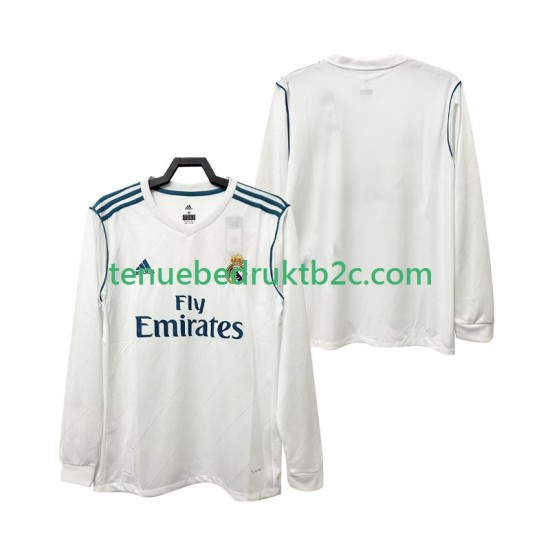 Thuisshirt Retro Real Madrid 2017 2018 Mannen L-S